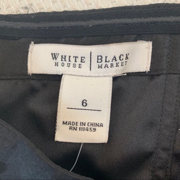 White House Black Market Black Silk Polka Dot Sz 6 - Picture 7 of 11